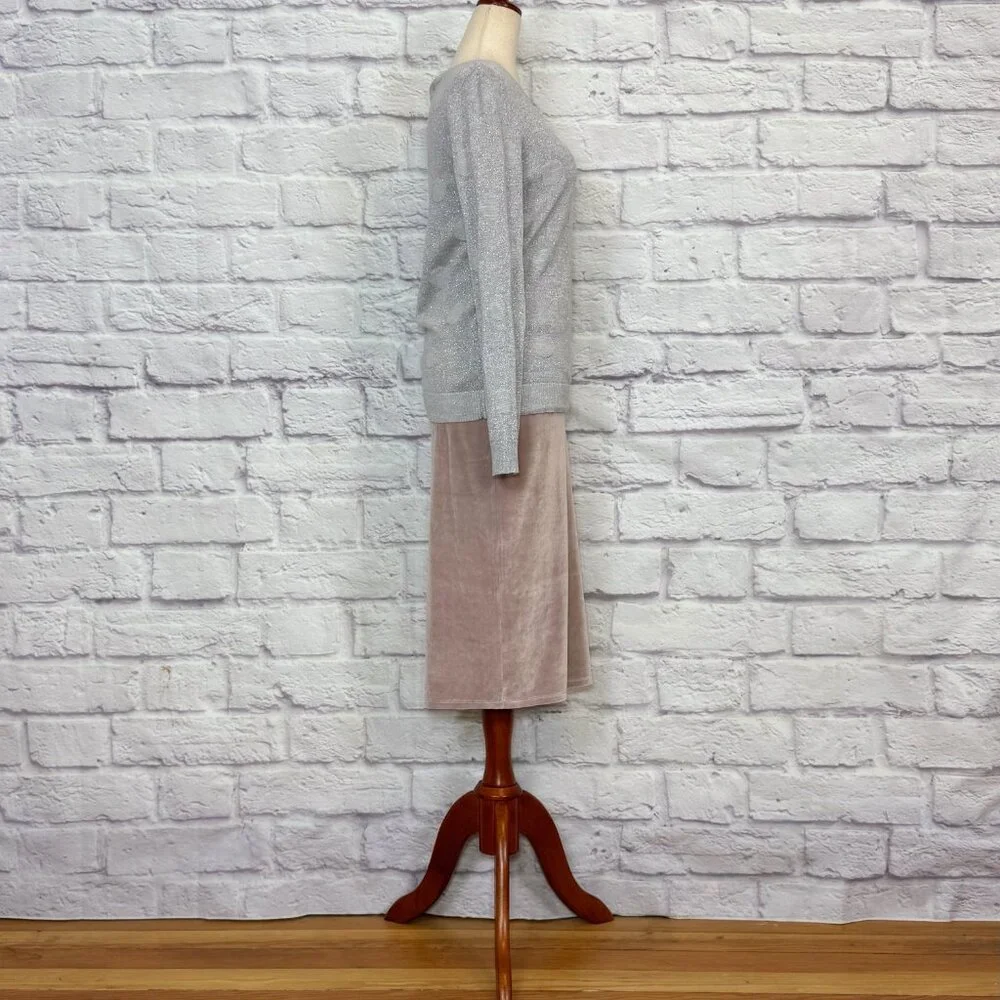 Liz Claiborne Silver Metallic Polka Dot Sweater - Picture 7 of 9